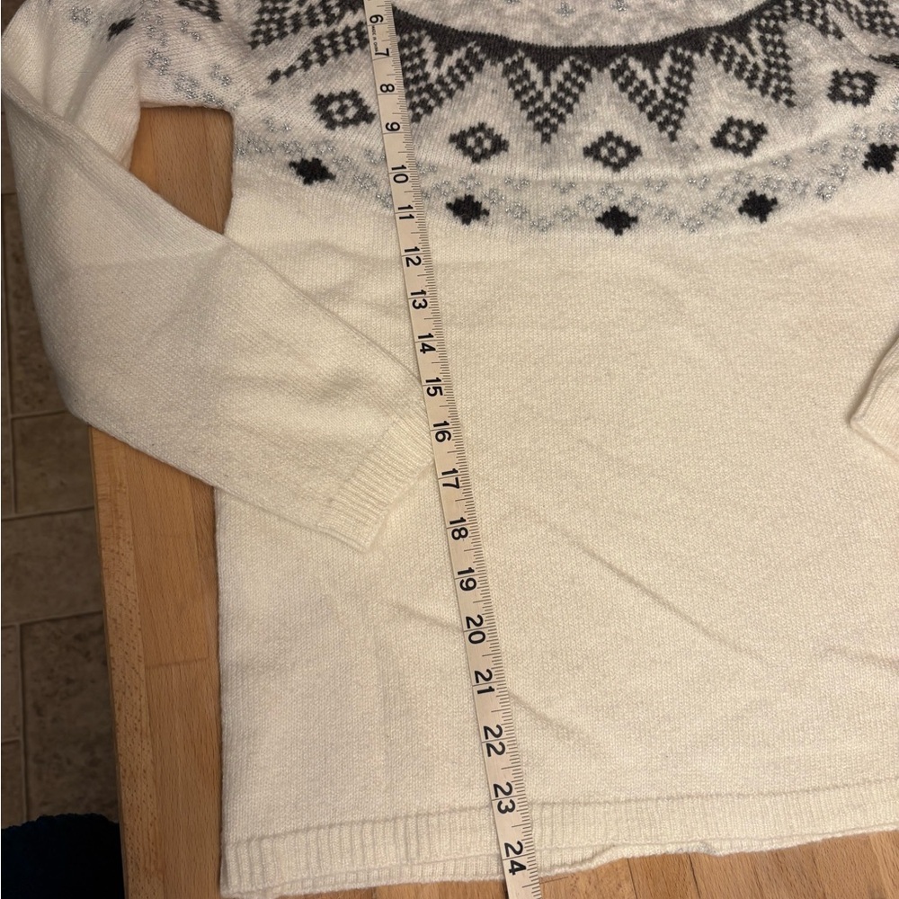 Kismet Cream and Black Geometric Sweater Fair Isle - Picture 4 of 7